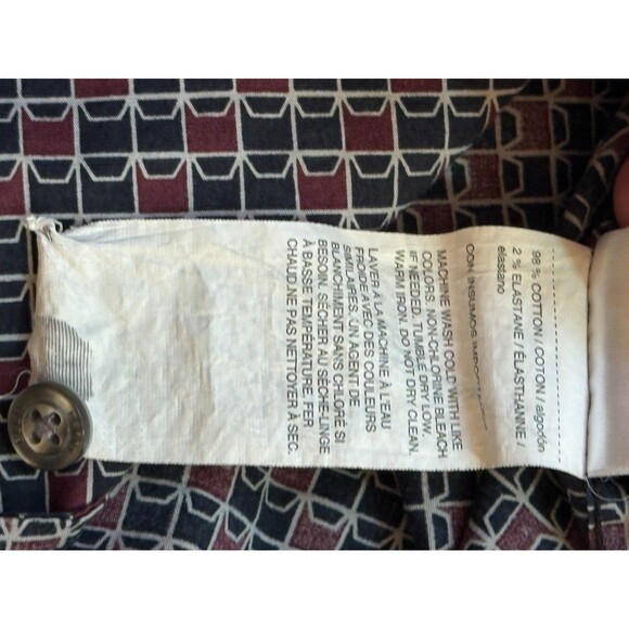 PERRY ELLIS Men's Long Sleeve Button Down Stretch Shirt Black Maroon XXL - Picture 5 of 6